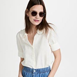 Madewell Linen-Blend Peter Pan Collar Shirt
